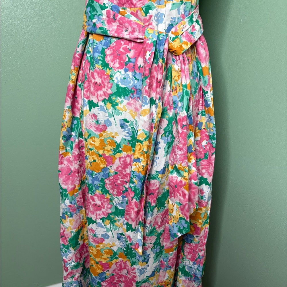 Anne Klein Pink Floral Midi Dress XS Summer Spring - Picture 12 of 13
